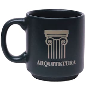 Mini Caneca Profissão Arquiteto Arquitetura Café Expresso Empilhável Cerâmica 100ML