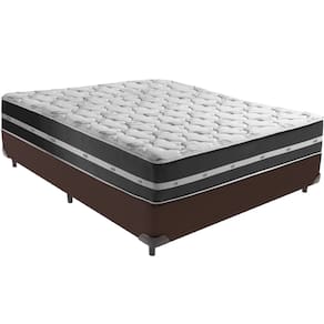 Cama Box e Colchão Classic Preto Molas ensacadas Casal Anjos