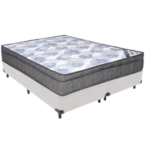 Cama Box Branco e Colchão ISO Molas Ensacadas Queen Ortobom