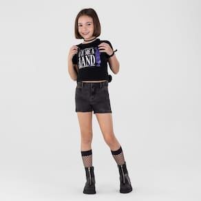 Blusa Cropped Wandinha Infantil Menina Brandili