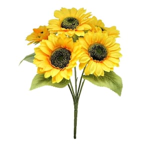 Buquê Girassol 45cm 5 Flores Artificial Premium - MC Flores