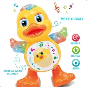 Pato Patinho Dançante Musical Dança, Anda, Mexe, Com Luz