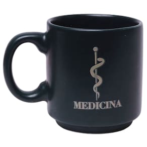 Mini Caneca Profissão Medico Medica Medicina Café Expresso Empilhável Cerâmica 100ML