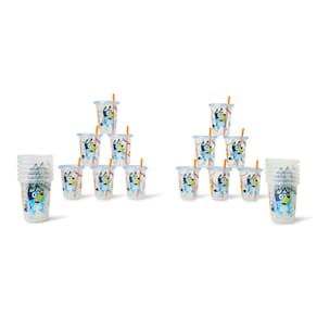 Copos de palha para crianças The First Years Bluey Take & Toss 240 ml 24 quilates