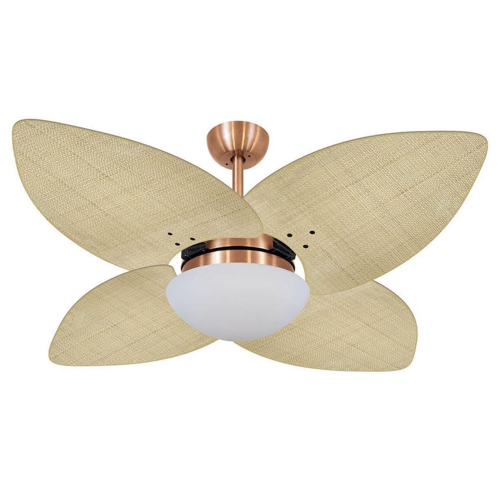 Ventilador De Teto Vd42 Dunamis Cobre 4P Rattan Natural 110V