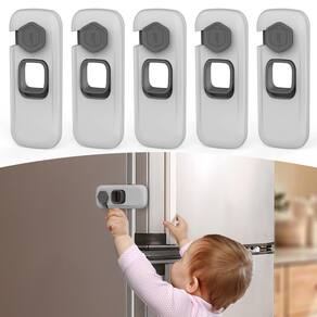 Fridge Locks Dorabaliy Baby Proofing, pacote com 5 unidades, cinza