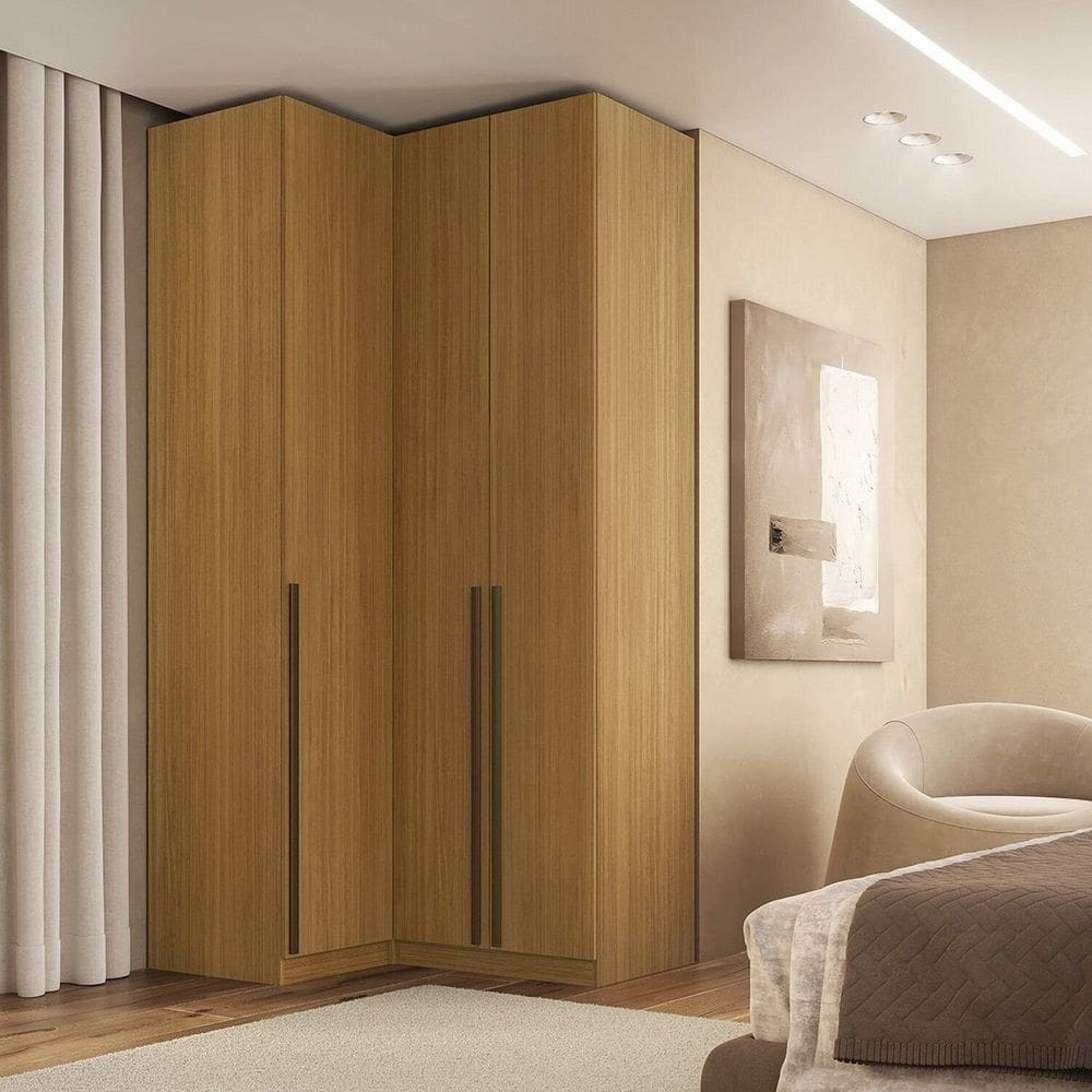 Guarda-roupa de Canto Reto 3 Portas Mdf Altezza Trend Freijó