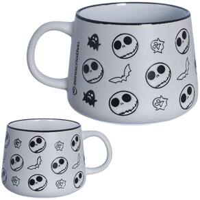 Caneca Jack Skellington Cerâmica Fosca Com Estampa Baixo Relevo 500ML Oficial Disney