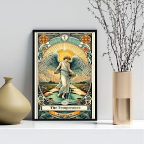 Quadro Carta Tarot Vintage - A Temperança 45X34Cm - Vidro