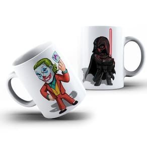 Caneca Coringa E Darth Vader Porcelana