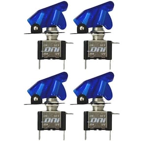 Kit 4 Chave Botão Liga Desliga 2 Posições 12V Capa Azul Led