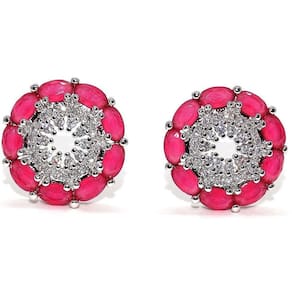 Brinco Zircônia Branca E Verde Ou Rosa