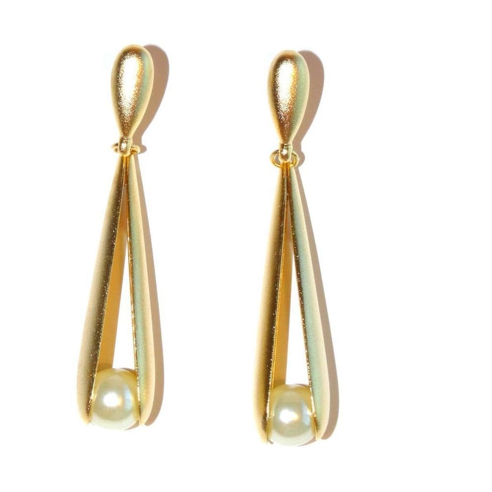 Brinco Ostra Folheado A Ouro