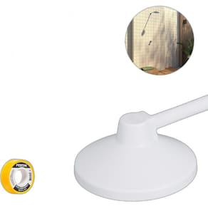 Chuveiro Ducha Fria 17Cm Branco + Porta Shampoo Branco