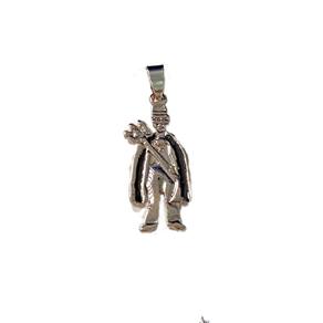 Pingente Exu Capa Preta 3 cm Metal Niquelado