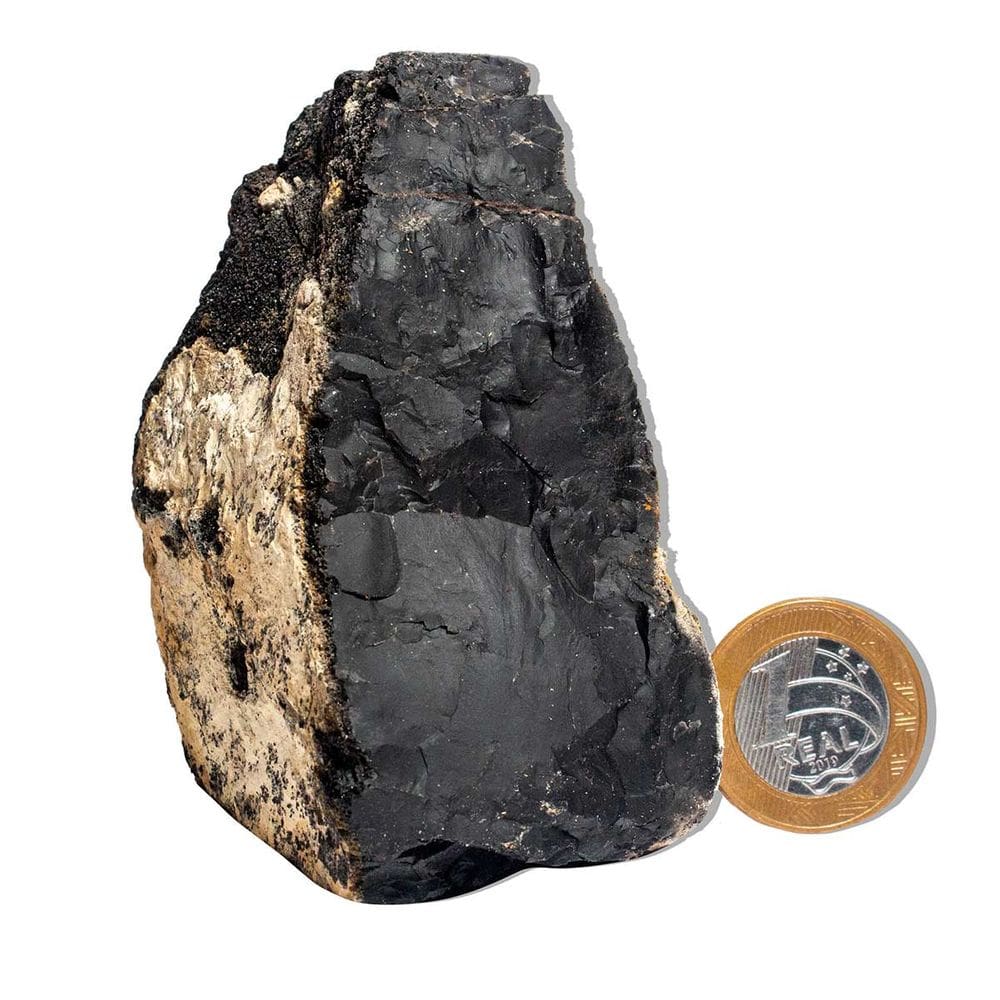 Ônix Preto Pedra Bruto Natural 400 a 450g Média 9cm Tipo B
