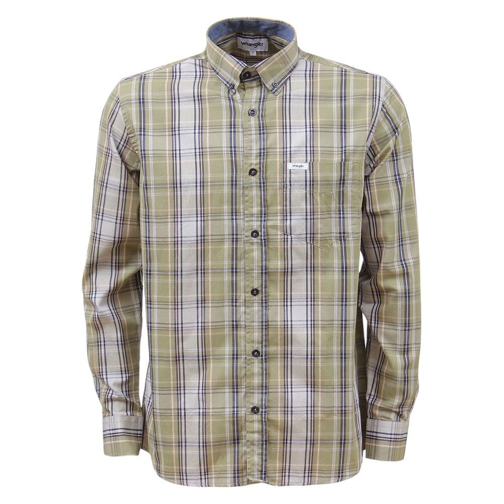 Camisa Masculina Xadrez Verde Manga Longa Wrangler 37789