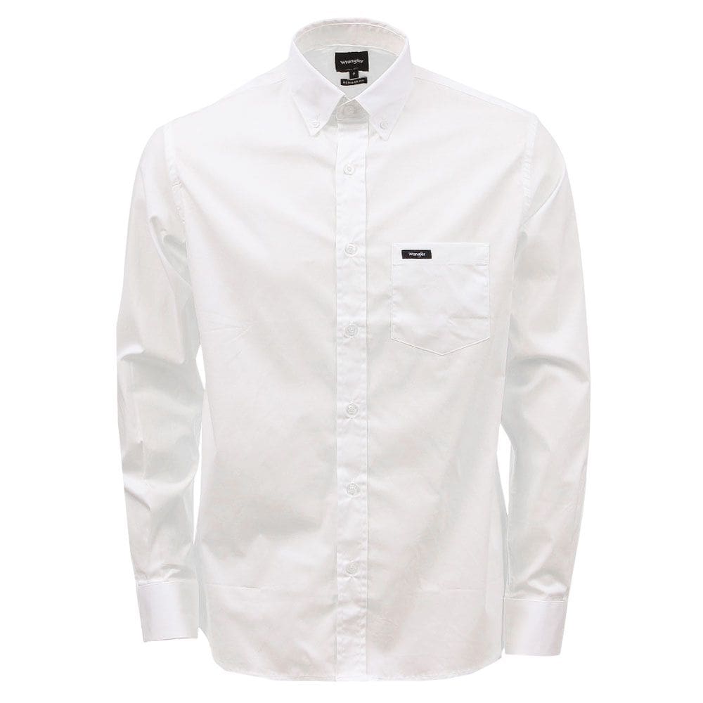 Camisa Masculina Lisa Branca Manga Longa Wrangler 37791