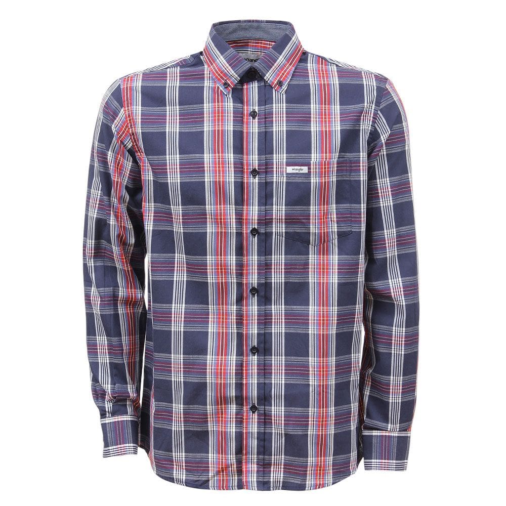 Camisa Masculina Xadrez Azul Manga Longa Wrangler 37787