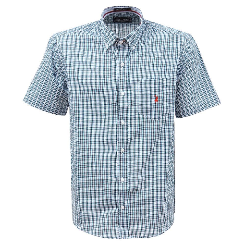 Camisa Masculina Manga Curta Azul Austin Western 37703