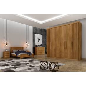 Guarda Roupa Casal 6 Portas 8 Gavetas - Santoro Ripado-Cumaru - Móveis Novo Horizonte