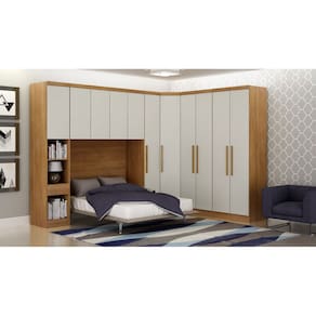 Modulado Completo Casal 6 Portas 6 Gavetas - Linea-Cumaru/Fendi - Móveis Novo Horizonte