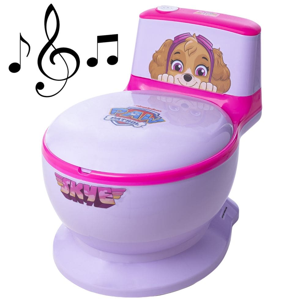 Penico Infantil Privadinha Vaso Sanitário Troninho Musical com Som de Descarga Patrulha Canina Rosa Menina Skye