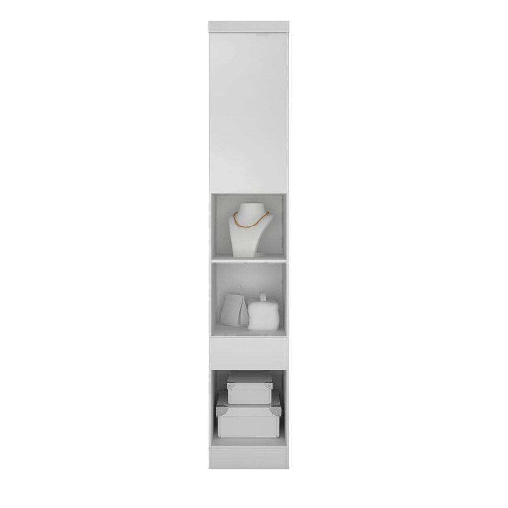Modulado Mesa de Cabeceira 1 Gaveta 1 Porta - Linea-Branco - Móveis Novo Horizonte