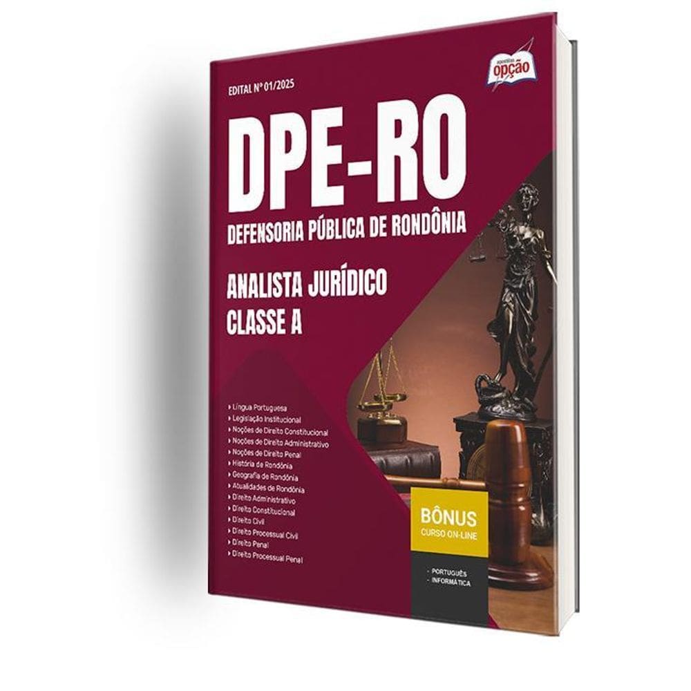 Apostila Dpe Ro 2025 - Analista Jurídico - Classe A