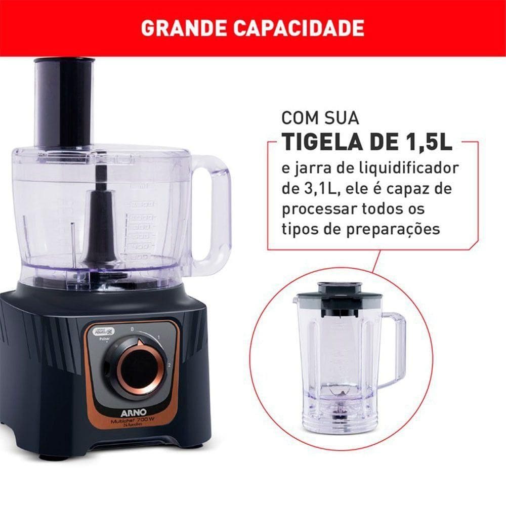Multiprocessador MP72 24 Funções 2 Velocidades 700W | Casas Bahia