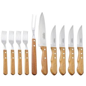 Conjunto para Churrasco 10 Peças Inox e Madeira Tramontina 30215