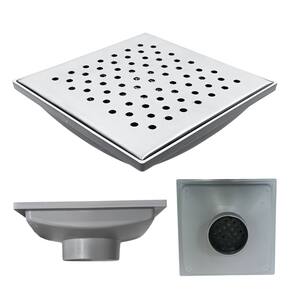 Ralo Quintal 20x20 Inox 304 modelo Bolinha Coletor Cinza Saída 75mm e 2 Telas Anti Insetos