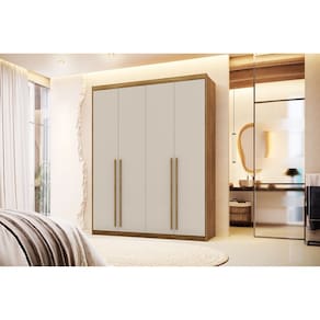Guarda Roupa Dubai 4 Portas Nature/Fendii - Vila Rica Móveis