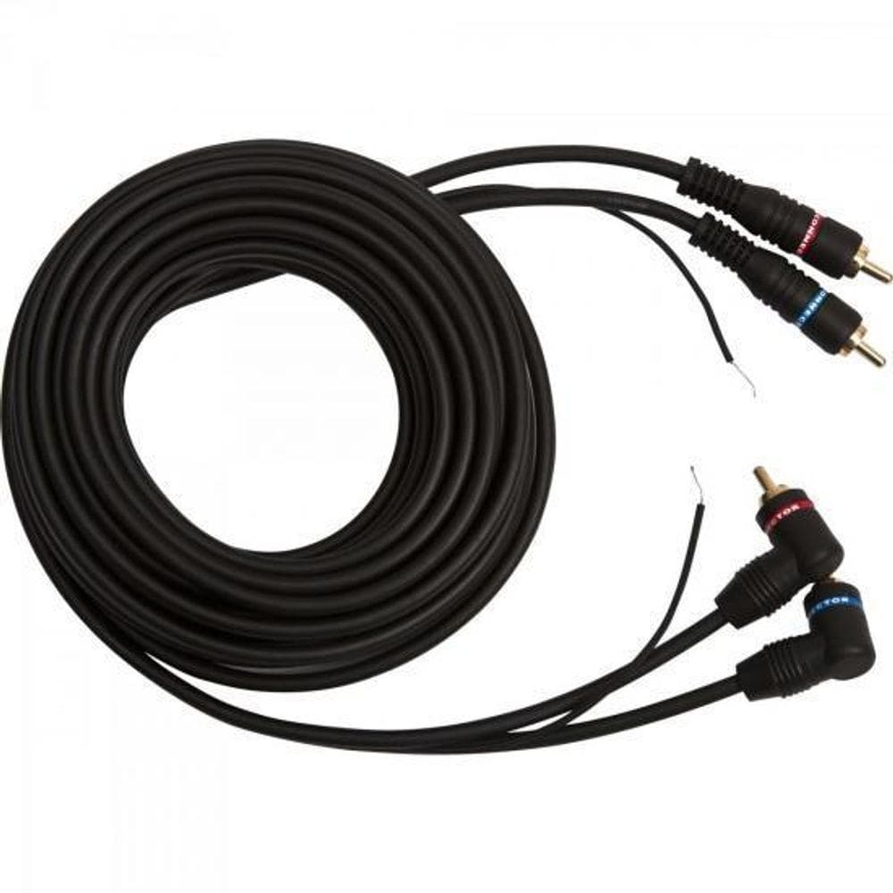 Cabo 2 RCA Macho + Terra x 2 RCA 90° Macho + Terra 1,5m