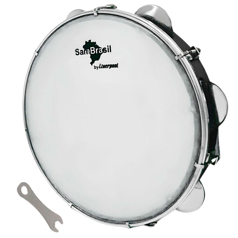 Pandeiro Liverpool Sambrasil Standard 10`` Pele Leitosa 11268