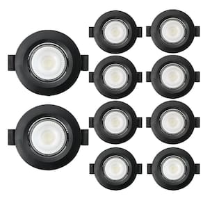 10 Spot De Led Embutir Par20 Redondo 8W Preto Bivolt 4100K