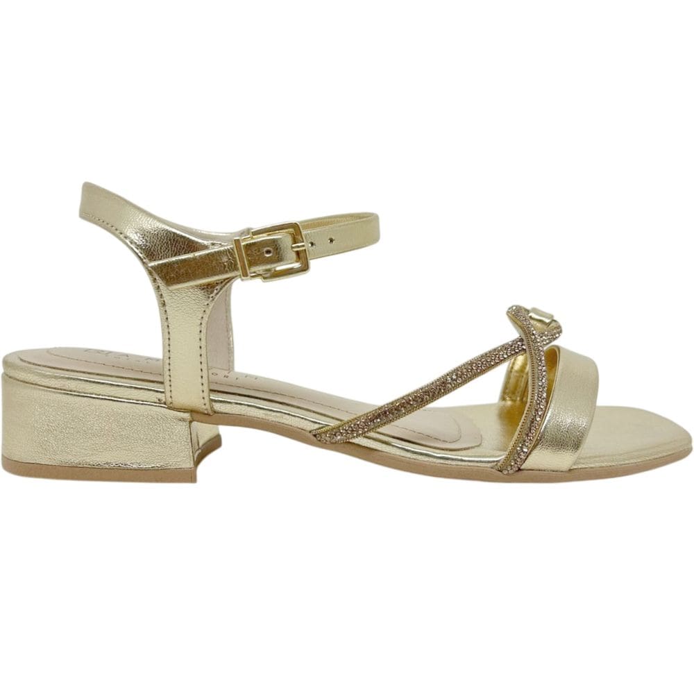 Sandália Feminina Casual Salto Baixo Bico Quadrado com Strass Ramarim 2448251