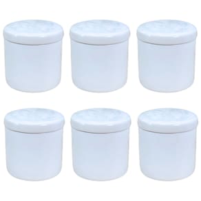 kit 6 Potes higiene / Condimentos / Trecos - Potes Porcelana