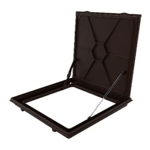 Tampa Casa Máquina Alumínio Rebaixo Invisível Marrom 75x75cm