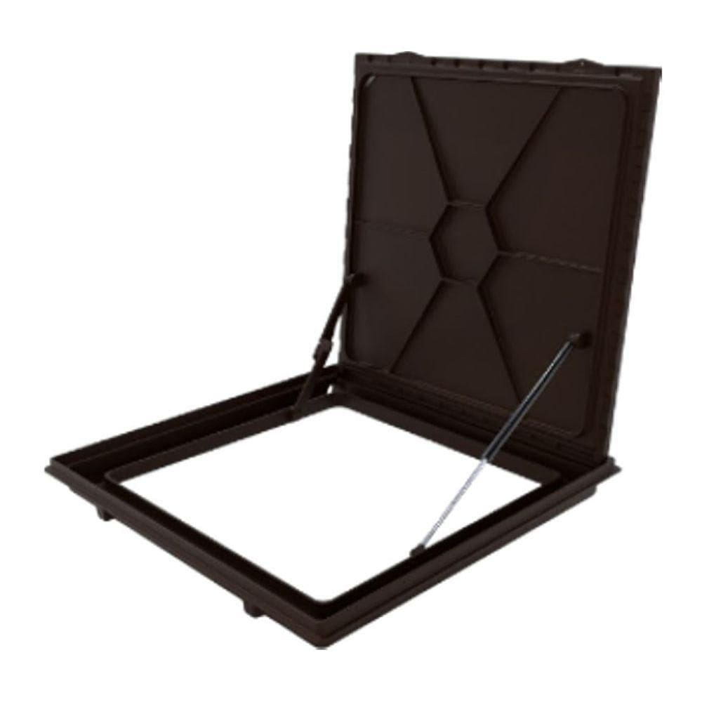 Tampa Casa Maquina 90x90cm Com Rebaixo Para Alumínio Marrom