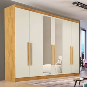 Guarda Roupa Casal Espelho 6 Port 6 Gavetas Oslo Made Marcs