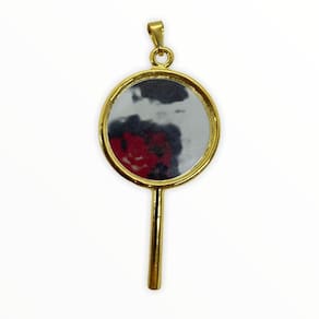 Pingente Abebê Oxum 5,8 Cm Em Metal Banhado Dourado