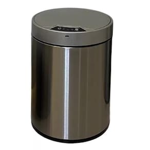 Lixeira 12 Litros Automatica Recarregavel Luxo Sensor Inox Polido Grande Cabo Usb Cesto Removivel