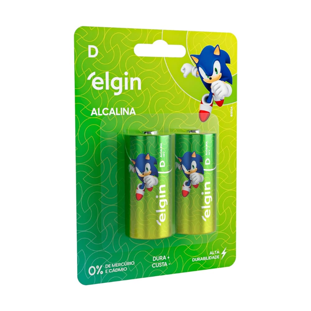 Pilha Alcalina &quot;D&quot; Elgin