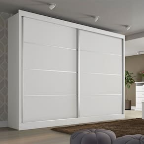 Guarda Roupa Casal 2 Portas 4 Gavetas - Verona-Branco Acetinado - Made Marcs