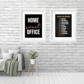 Kit 2 Quadros Grandes Home Office - 60X48Cm