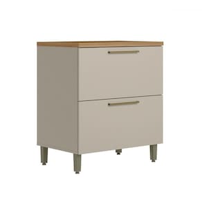 Balcão de Cozinha 80 Cm Atena 1 Porta 1 Gaveta 100% Mdf Jequitiba/Off White Fosco - Linea Brasil