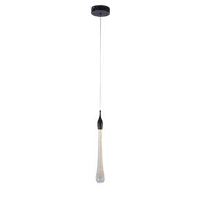 Lustre Pendente Gota Preto 3W 3000K Bivolt Domum