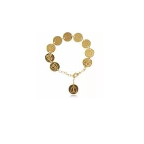 Pulseira Religiosa Dos 10 Mandamentos Oração Folheado 18k
