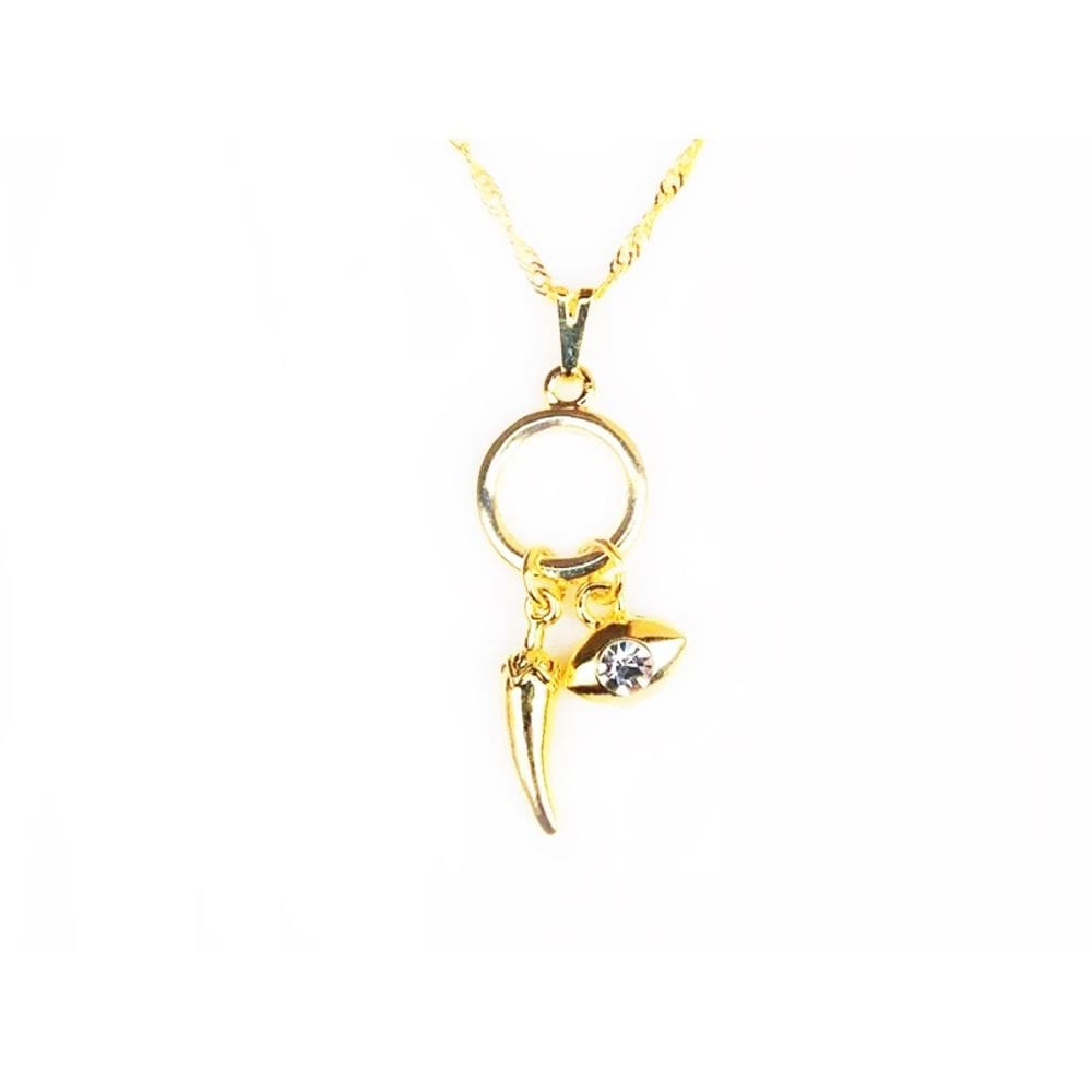 Colar Cordão Pimenta Olho Grego Turco Folheado Ouro 18k